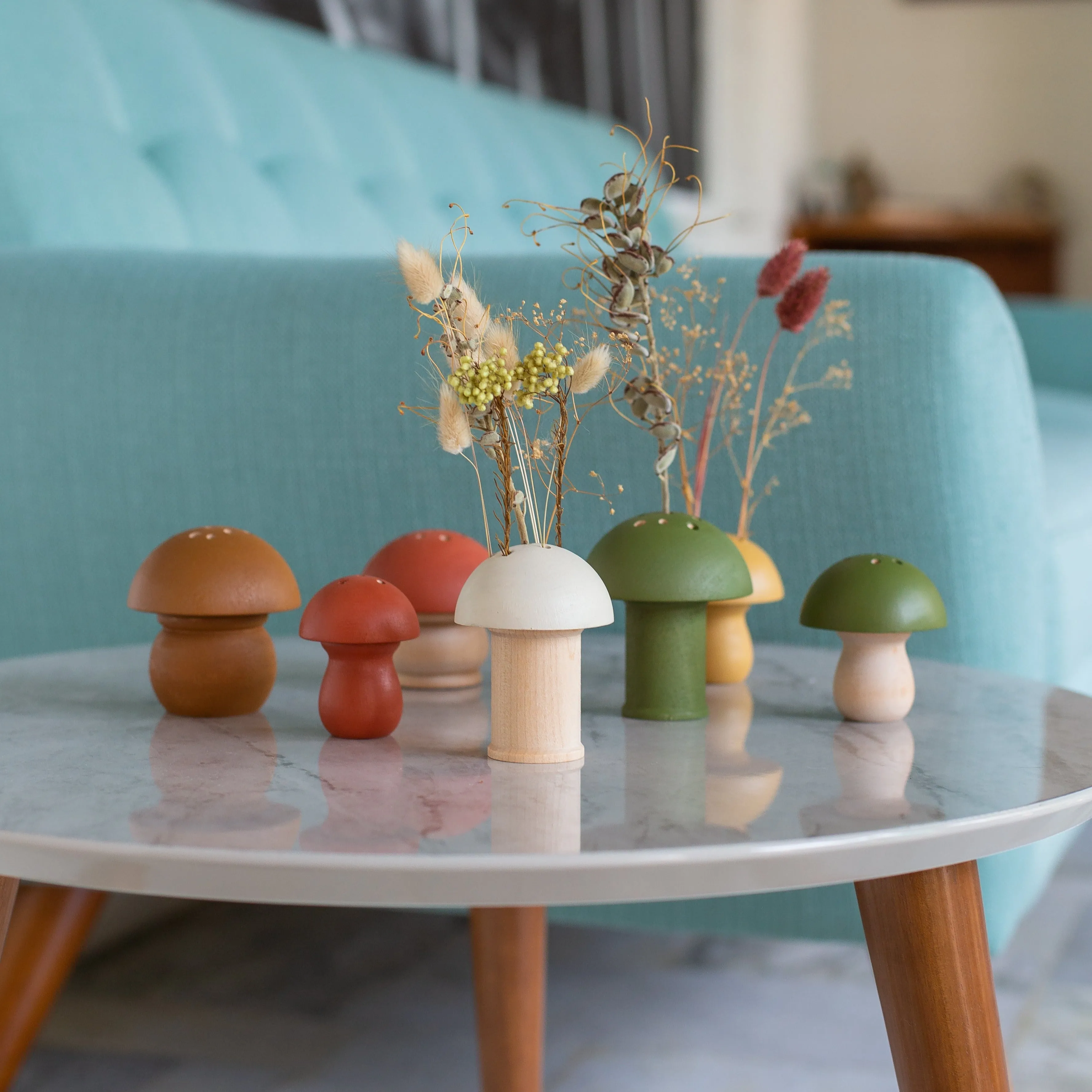 Mini Mushroom Vase - Bare Wood Base