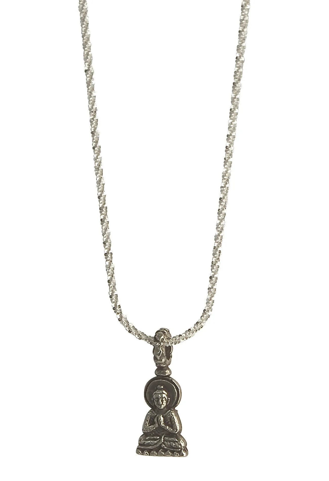 Mini Sitting Buddha on Sterling Adjustable Chain