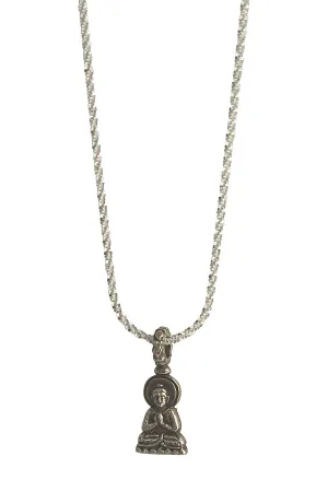 Mini Sitting Buddha on Sterling Adjustable Chain