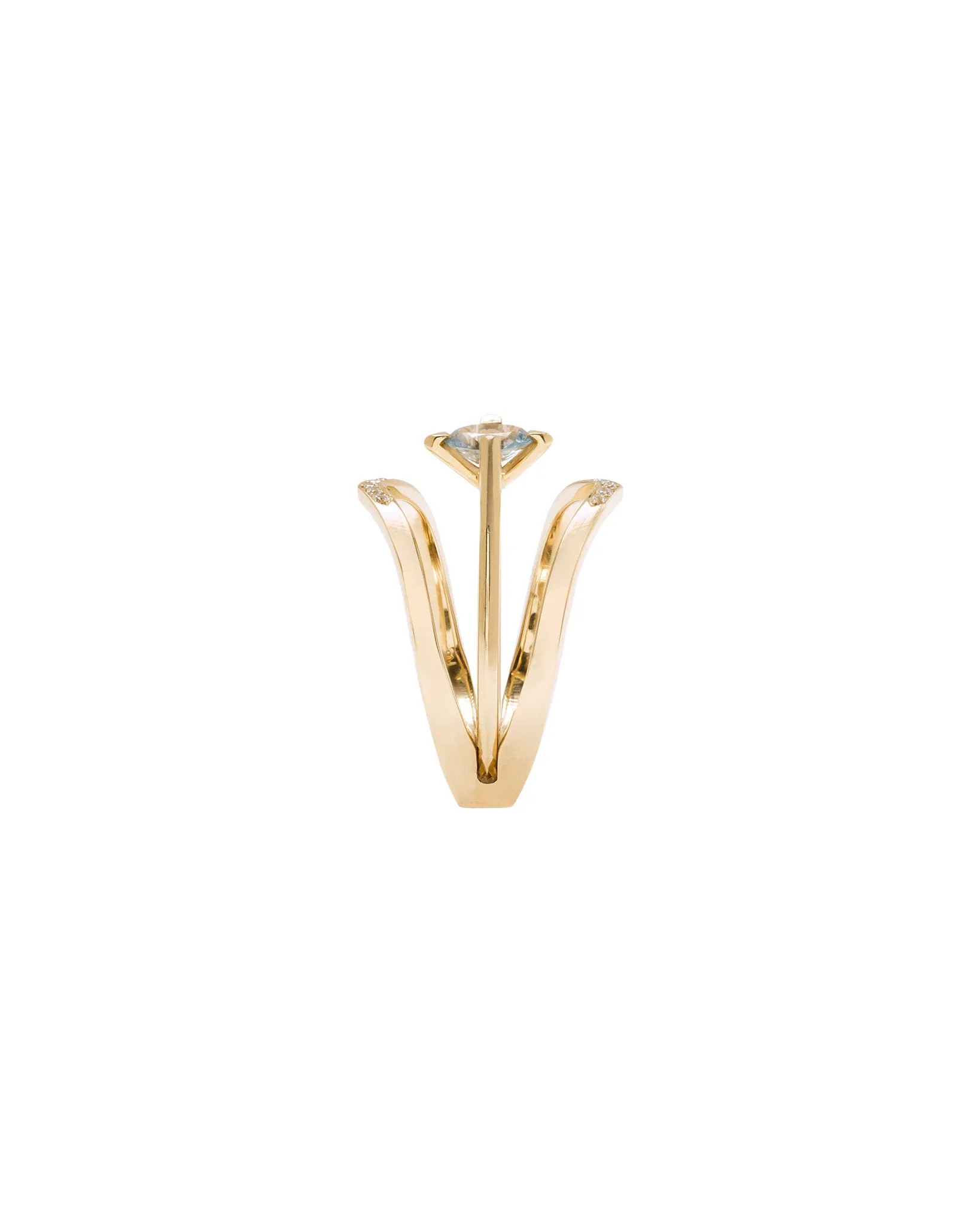 Minimalist Arc   Oblique X Enclose Ring Set