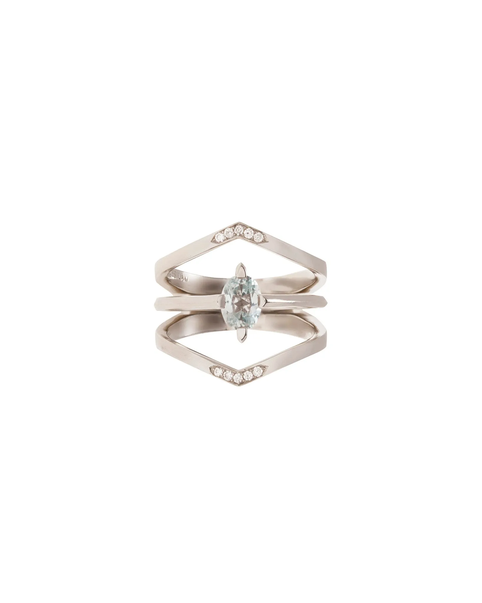 Minimalist Arc   Oblique X Enclose Ring Set