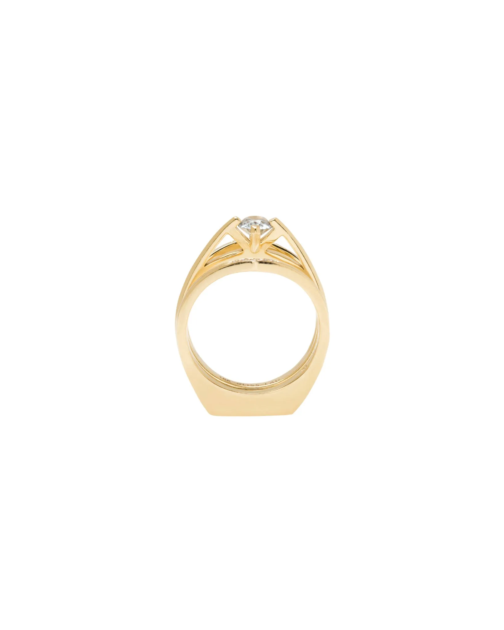 Minimalist Arc   Oblique X Enclose Ring Set