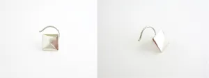Minimalist, faceted square nose pin