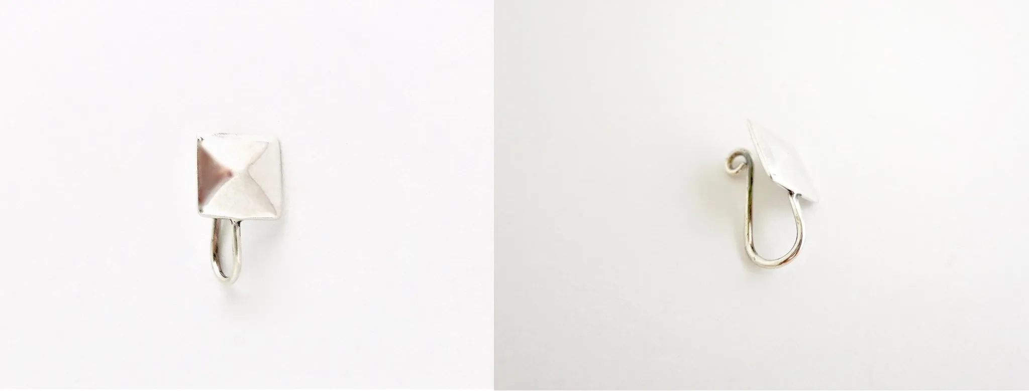 Minimalist, faceted square nose pin