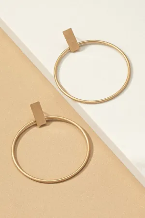 Minimalist hoop and bar earrings