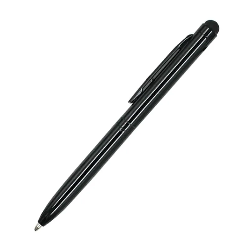 Minimalist Metal Twist-Type Ballpoint Pen With Stylus