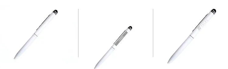 Minimalist Metal Twist-Type Ballpoint Pen With Stylus