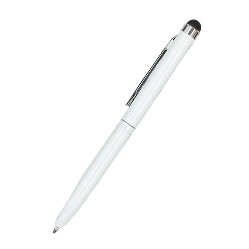 Minimalist Metal Twist-Type Ballpoint Pen With Stylus