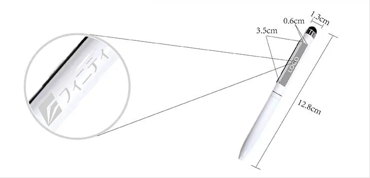 Minimalist Metal Twist-Type Ballpoint Pen With Stylus