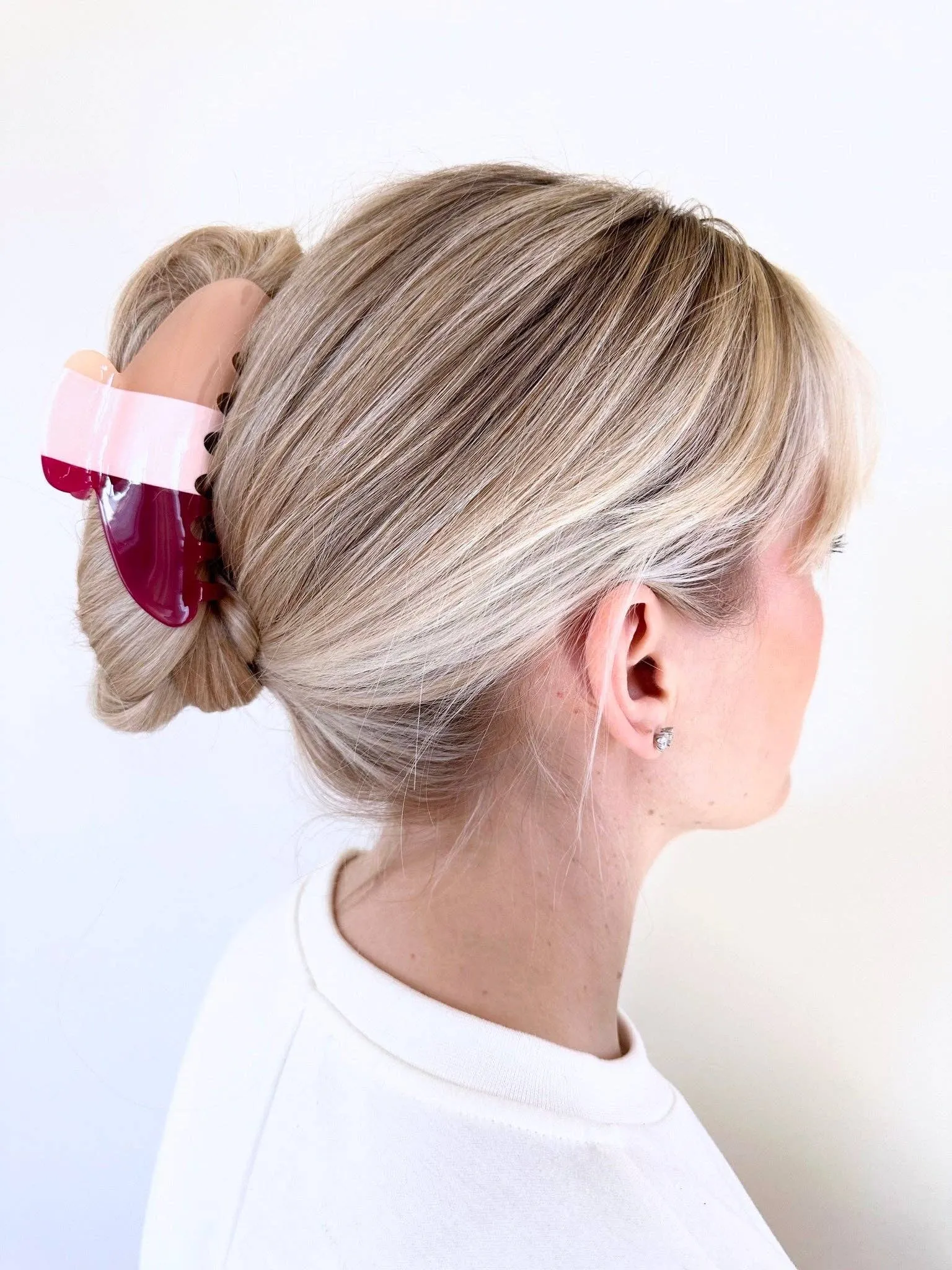Minimalist Stripe Acetate Claw Clip | Eco-Friendly: Yellow