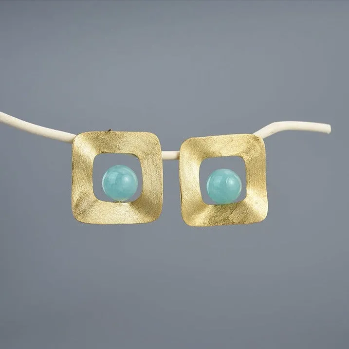 Minimalist Style Uneven Square Stud Earrings