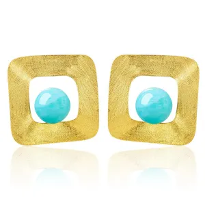 Minimalist Style Uneven Square Stud Earrings