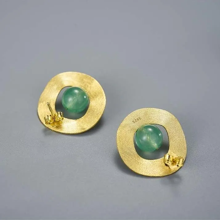 Minimalist Uneven Round Stud Earrings