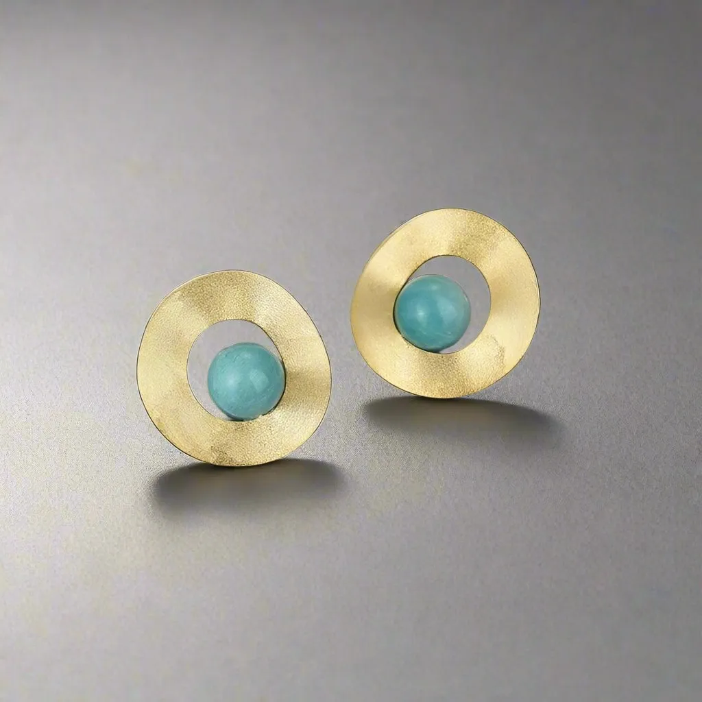 Minimalist Uneven Round Stud Earrings