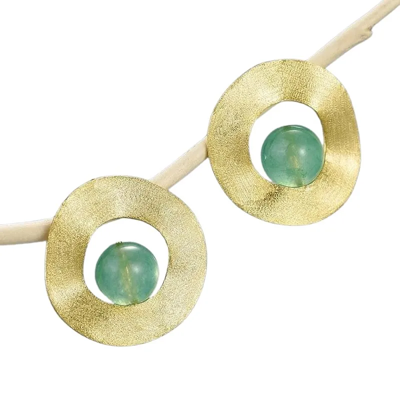 Minimalist Uneven Round Stud Earrings