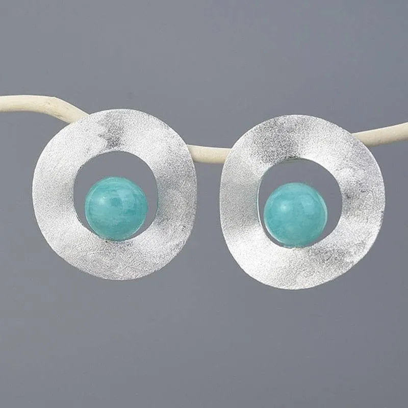 Minimalist Uneven Round Stud Earrings