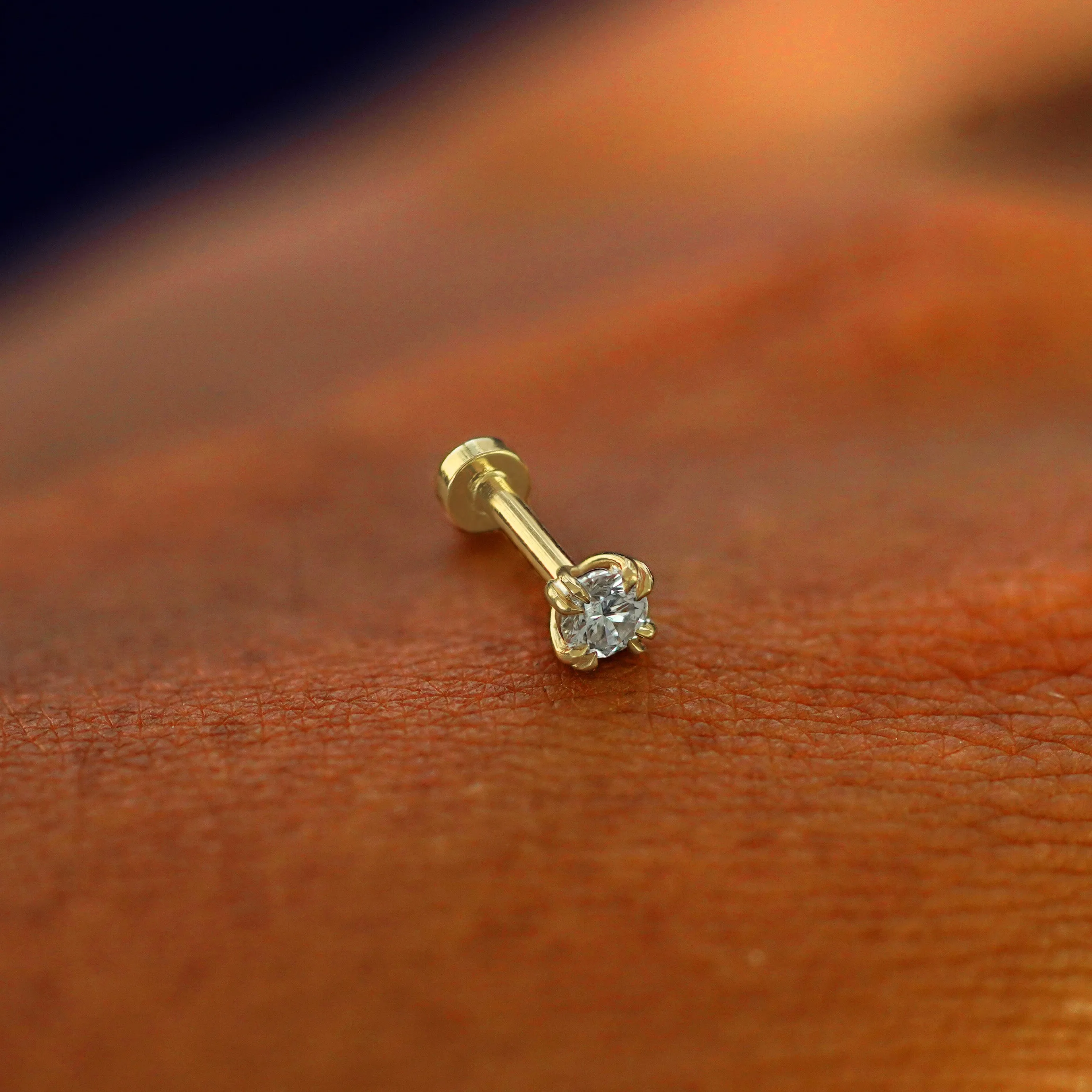 Moissanite Flatback Piercing