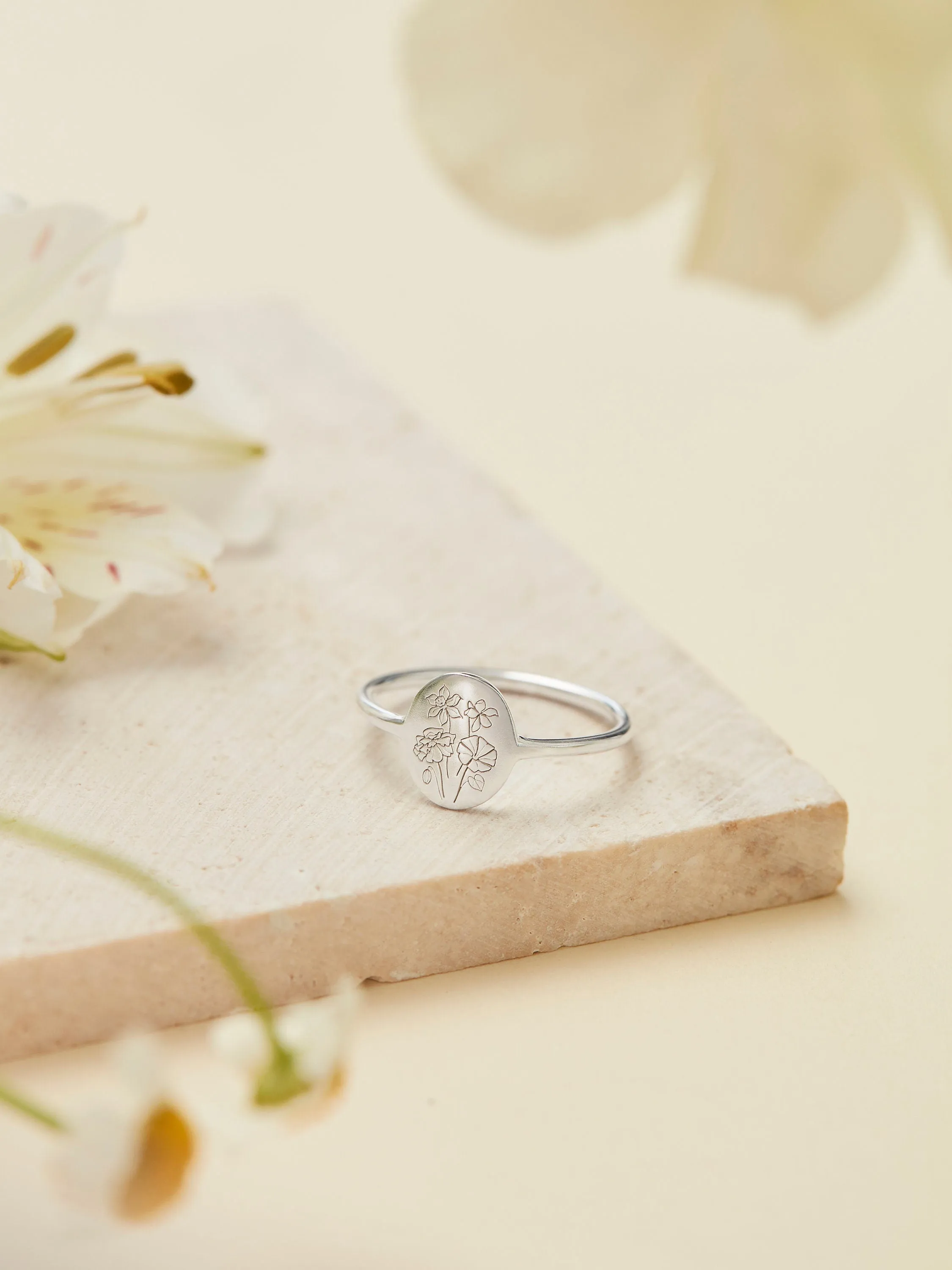 Mother's Day Gift | Family Florals Ring | Multiple Birth Flower Ring| Family Florals Ring| Bouquet Ring| Personalized Gift for family