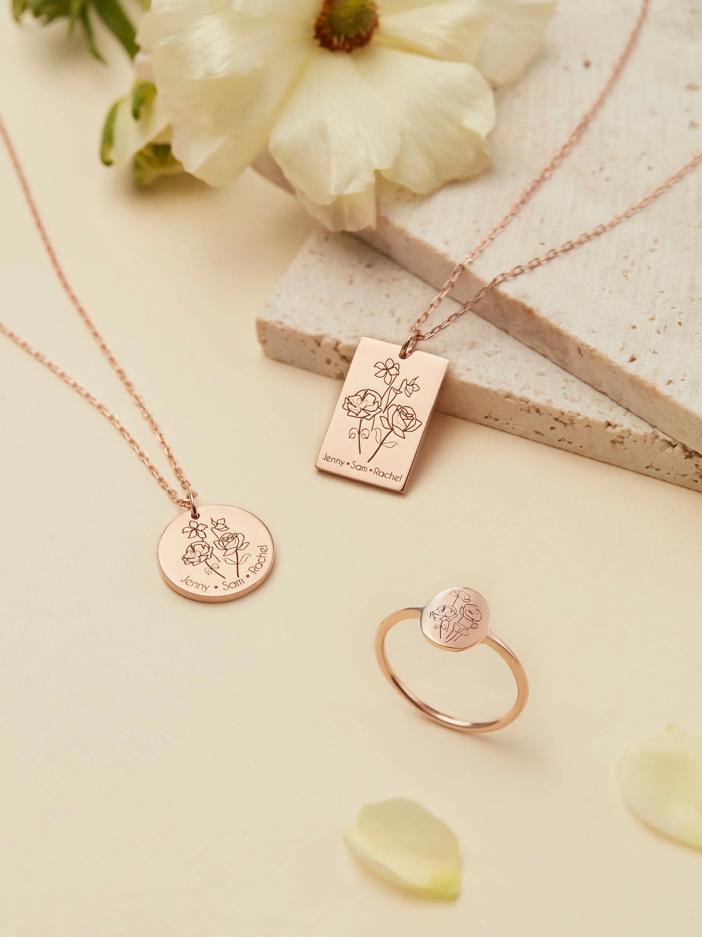 Mother's Day Gift | Family Florals Ring | Multiple Birth Flower Ring| Family Florals Ring| Bouquet Ring| Personalized Gift for family