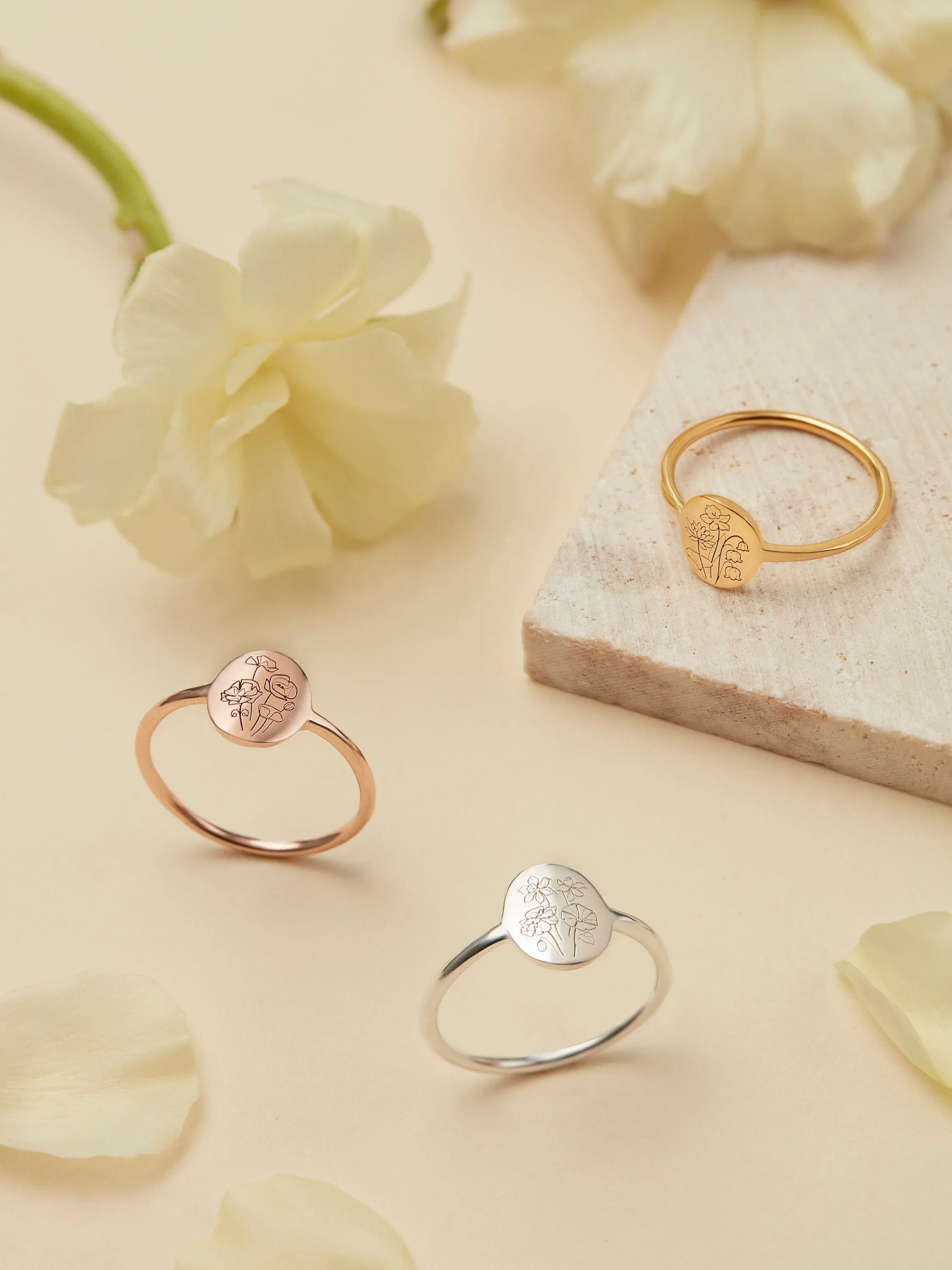 Mother's Day Gift | Family Florals Ring | Multiple Birth Flower Ring| Family Florals Ring| Bouquet Ring| Personalized Gift for family