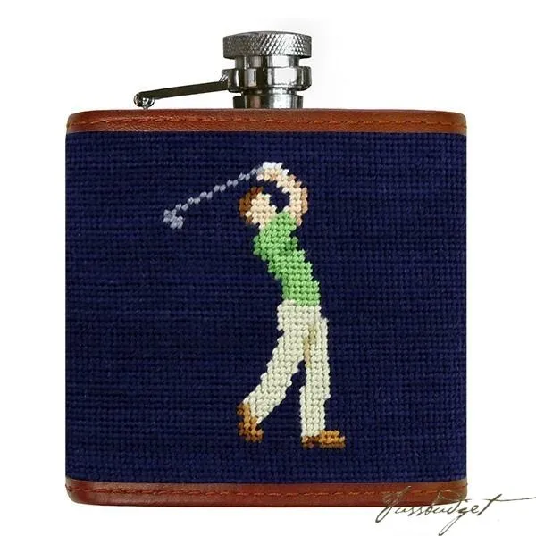 Mulligan Needlepoint Flask