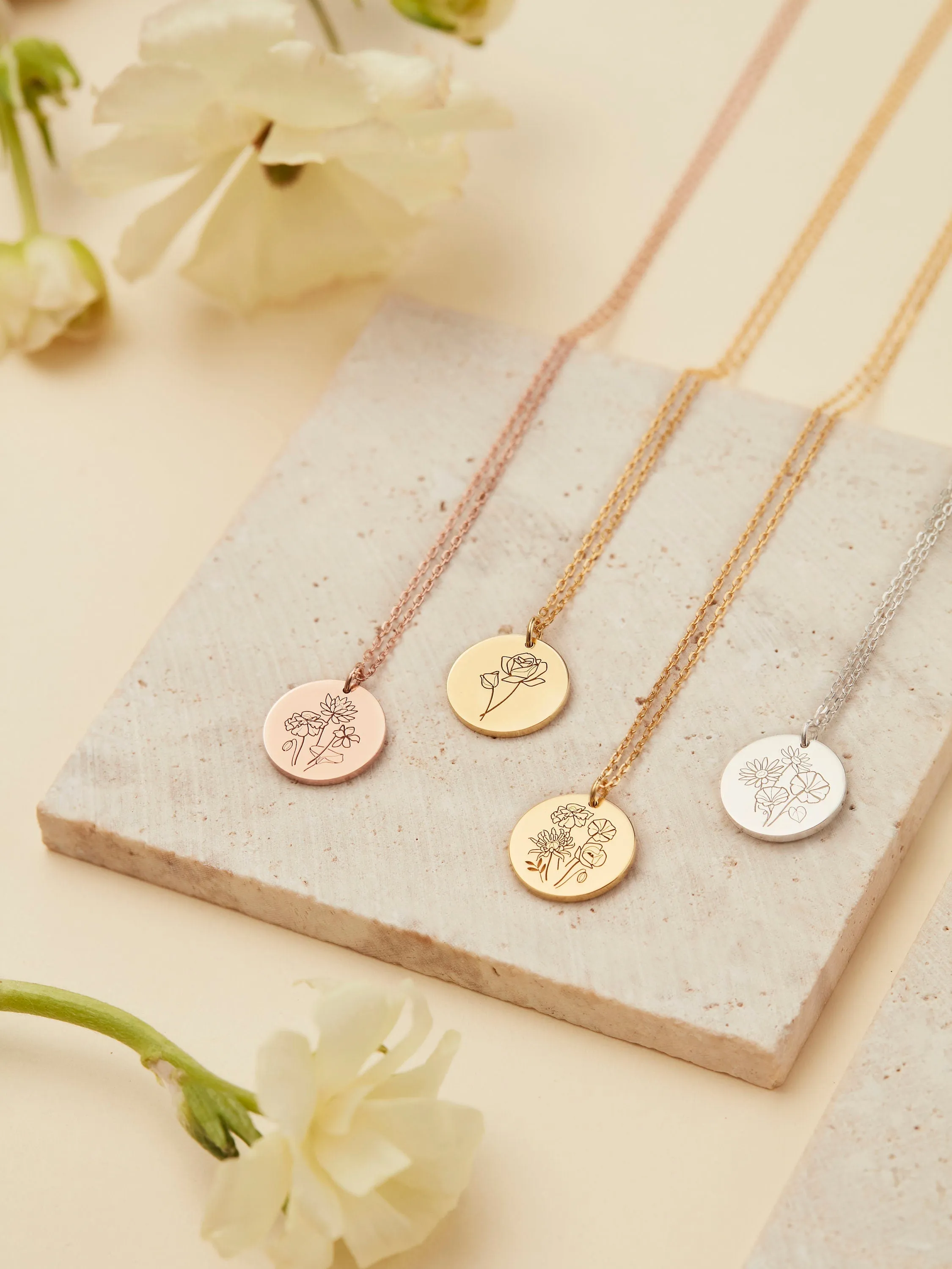 Multiple BirthFlower Necklace