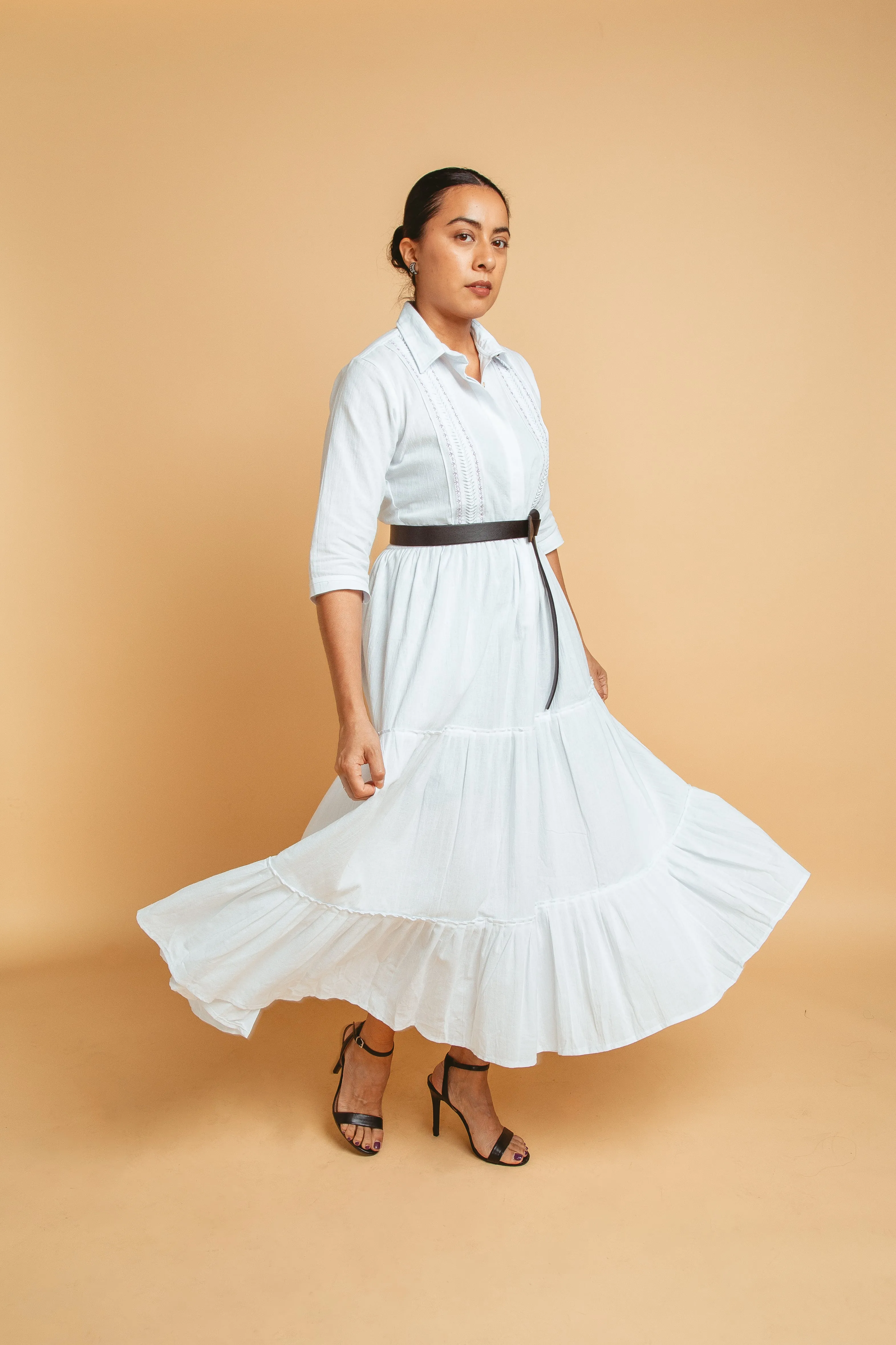 Naila Midi Dress - White