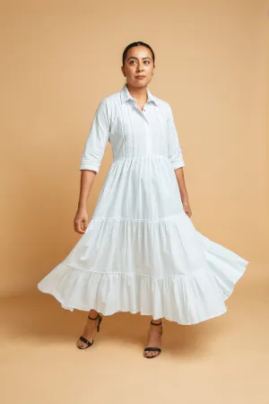 Naila Midi Dress - White