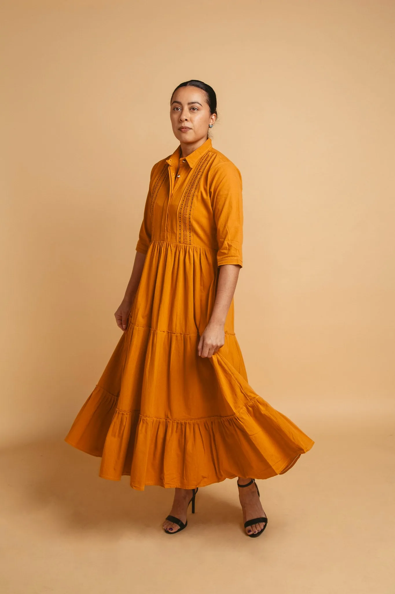 Naila Midi Dress - Yellow