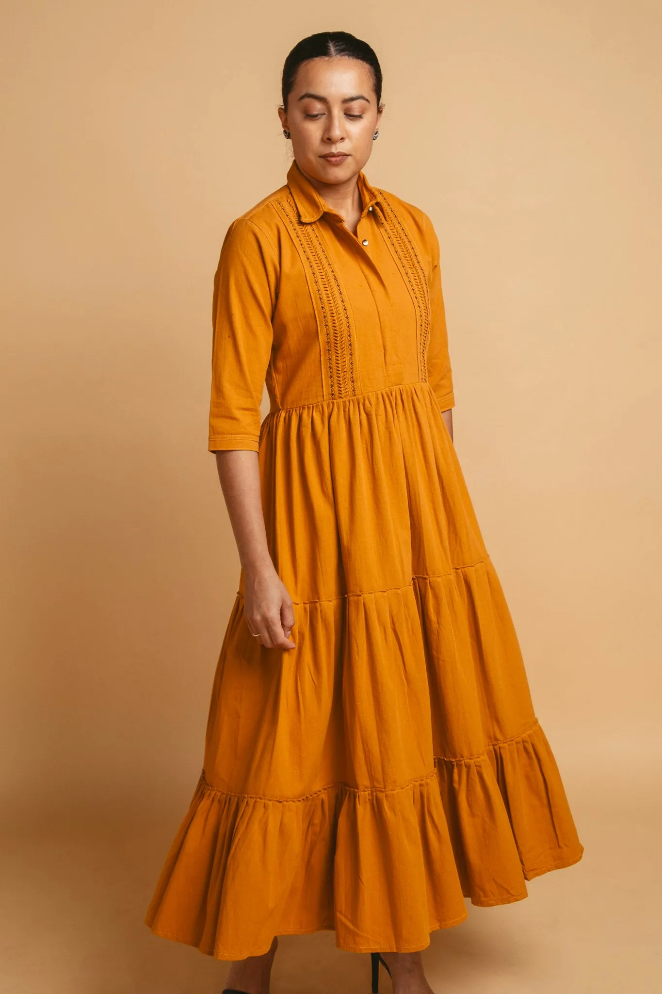 Naila Midi Dress - Yellow