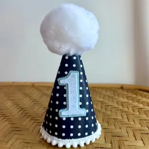 Navy Dot Party Hat - ONE