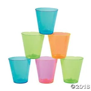 Neon Color Plastic Shot Glasses