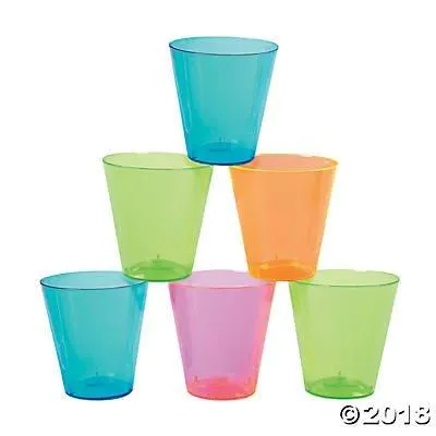 Neon Color Plastic Shot Glasses