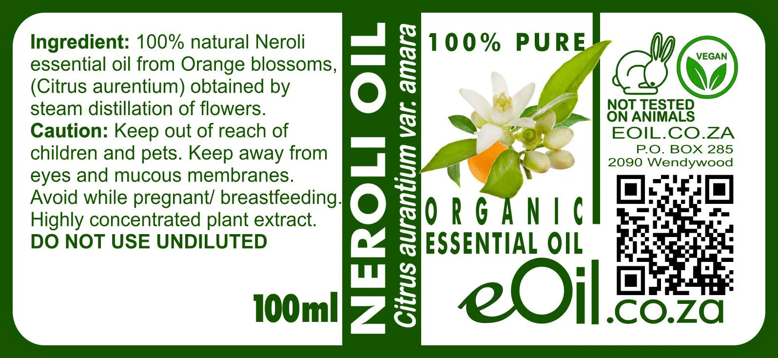 Neroli PURE Organic Essential oil