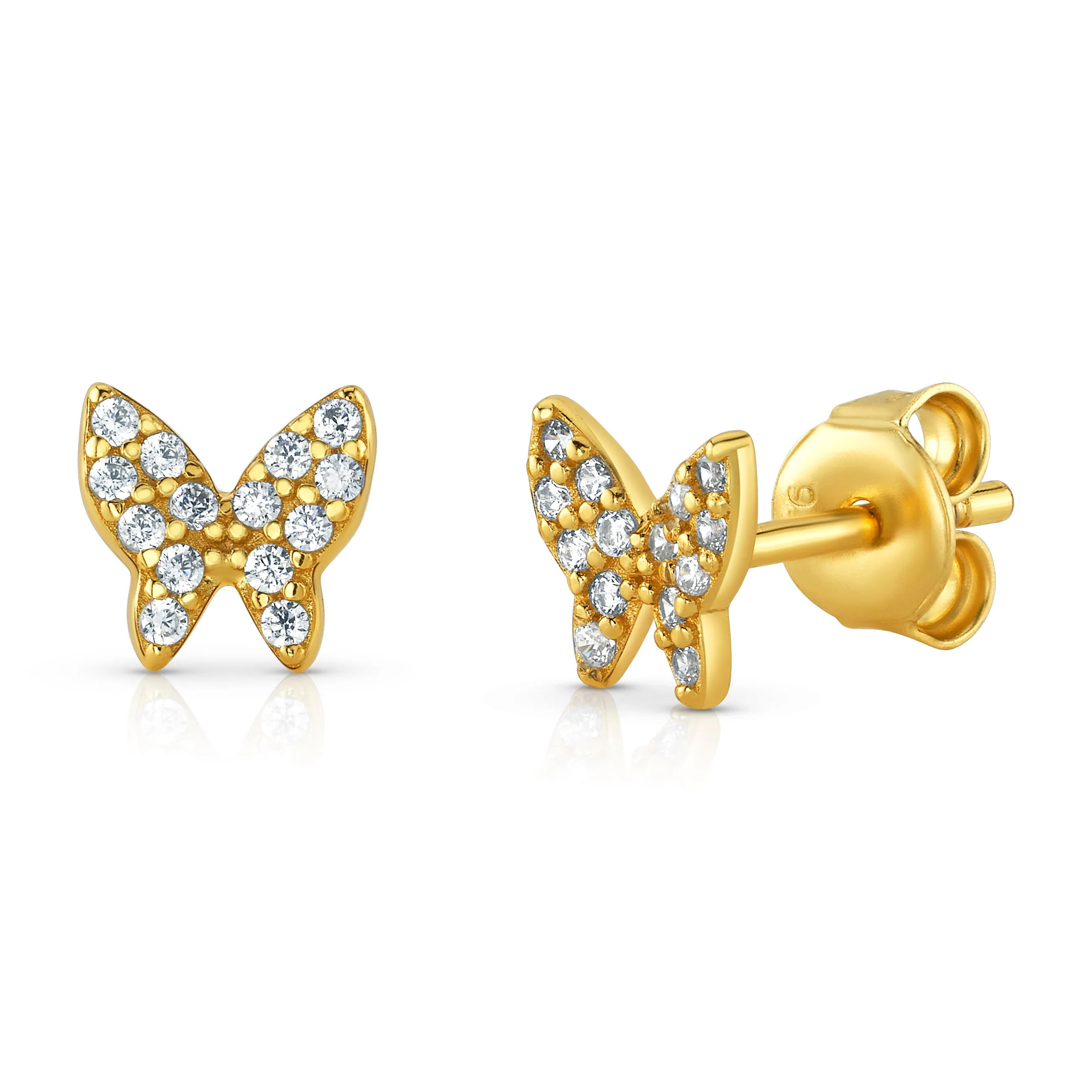 NEW BEGINNINGS BUTTERFLY STUDS, GOLD