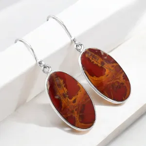 Noreena Jasper Solid 925 Sterling Silver Earrings