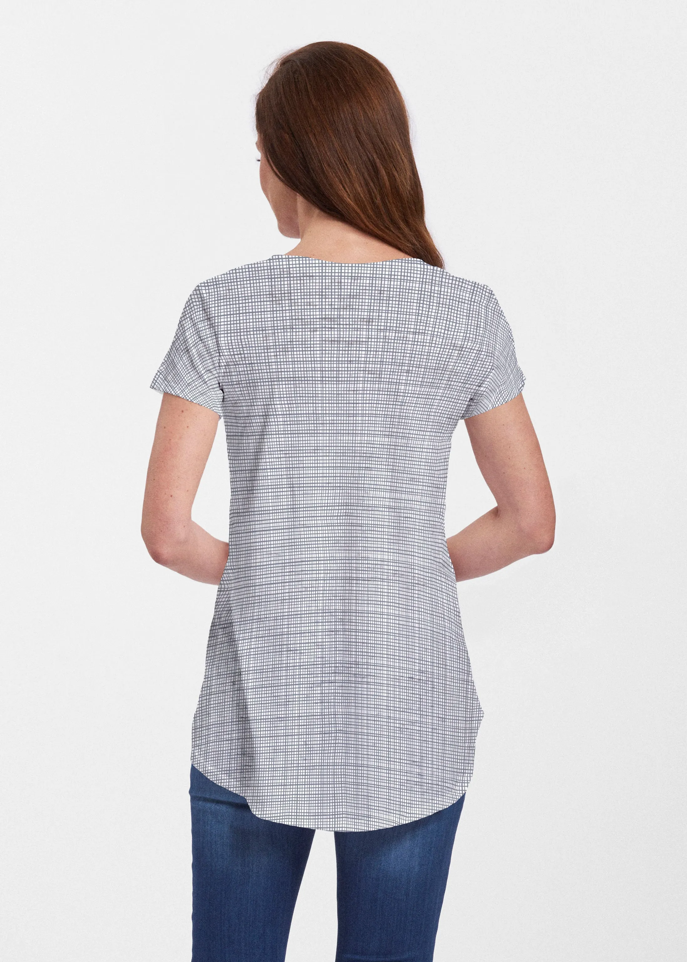 Off the Grid (7881) ~ Short Sleeve Scoop Neck Flowy Tunic