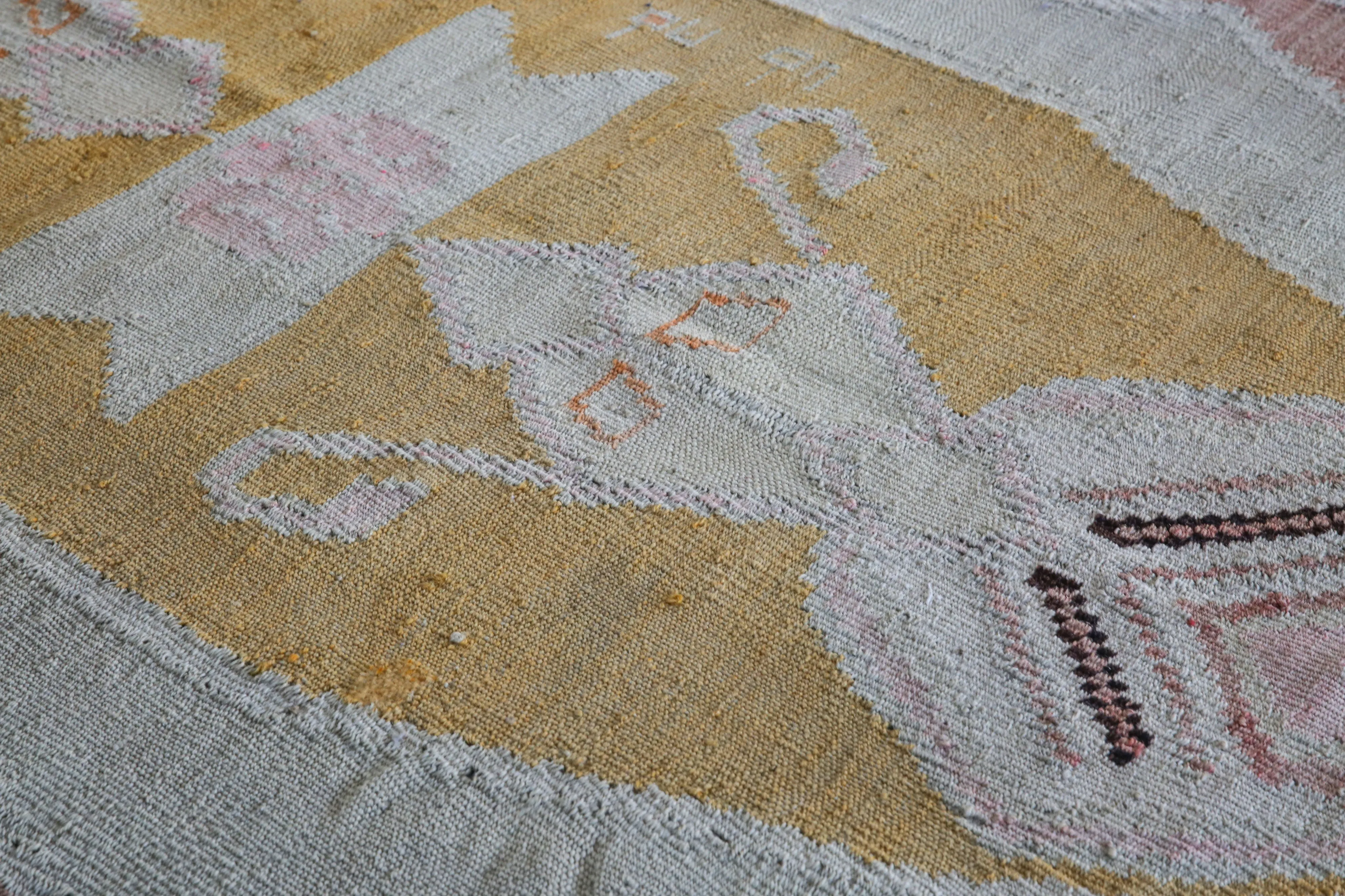 Old Anatolian Kilim 3.2ftx7.5ft
