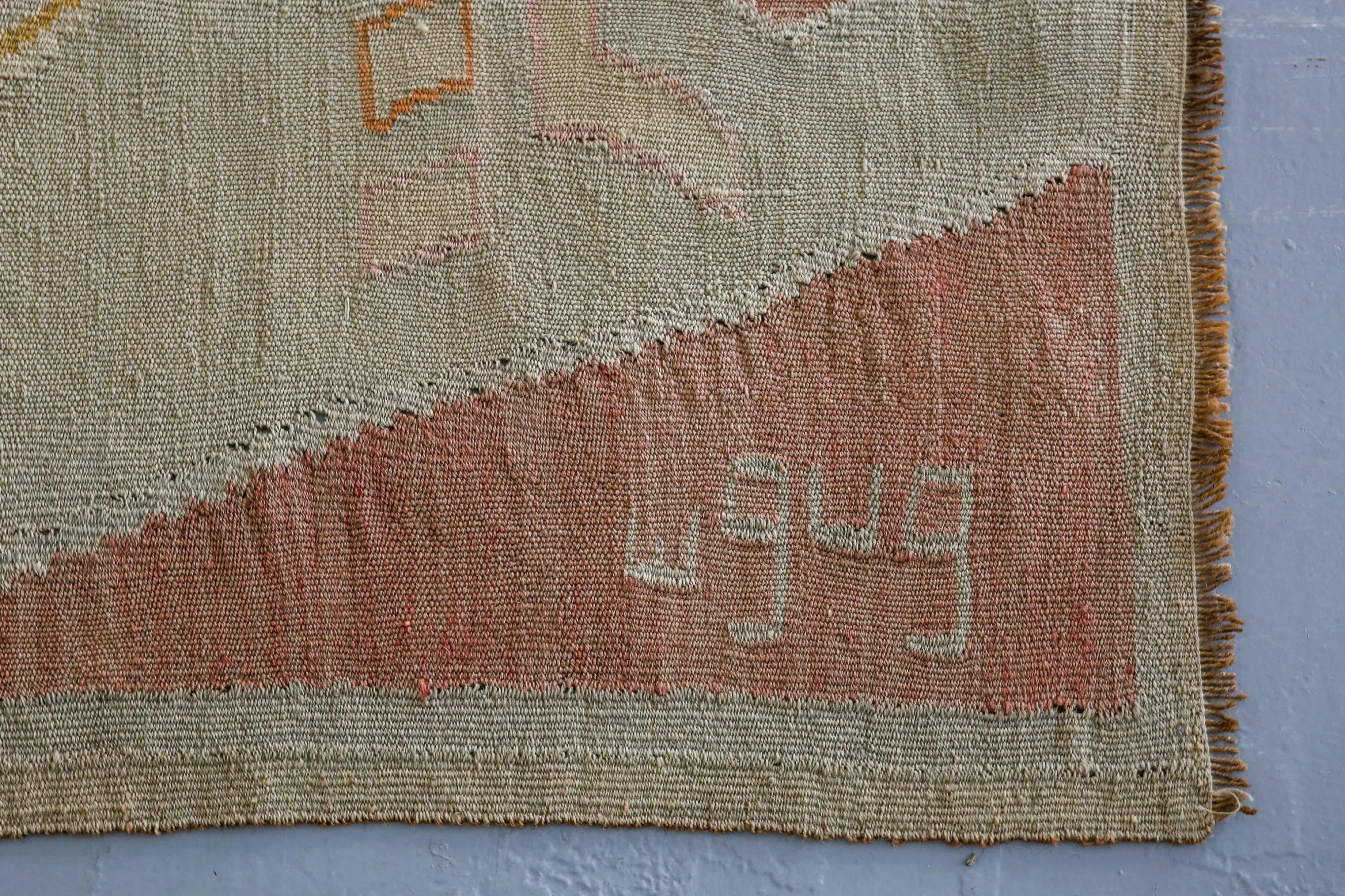 Old Anatolian Kilim 3.2ftx7.5ft