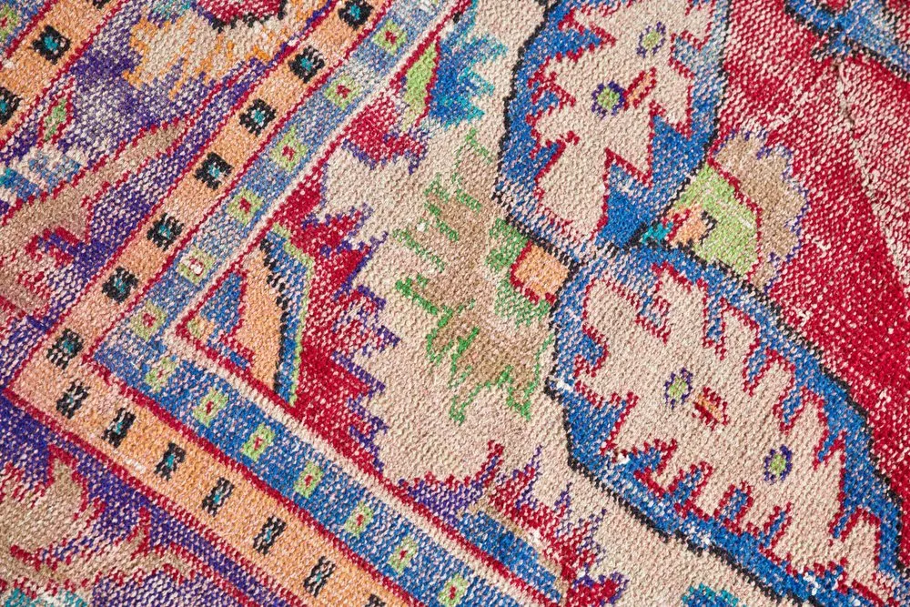 Old Demirci Oushak Rug 6.3ftx9.6ft