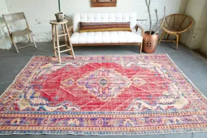 Old Demirci Oushak Rug 6.3ftx9.6ft