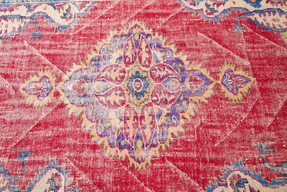 Old Demirci Oushak Rug 6.3ftx9.6ft