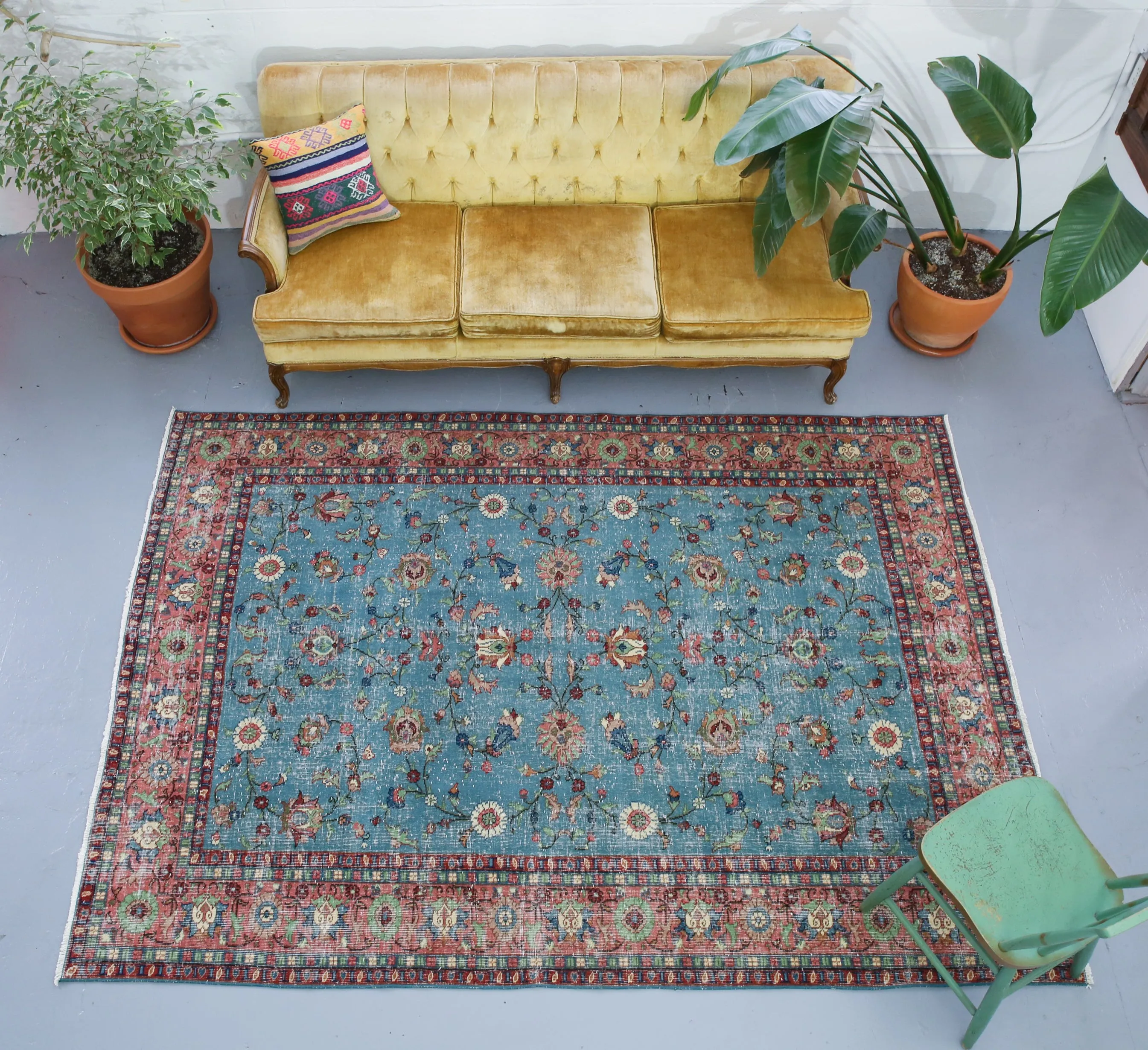 Old Isparta Rug 6.3ftx8.8ft