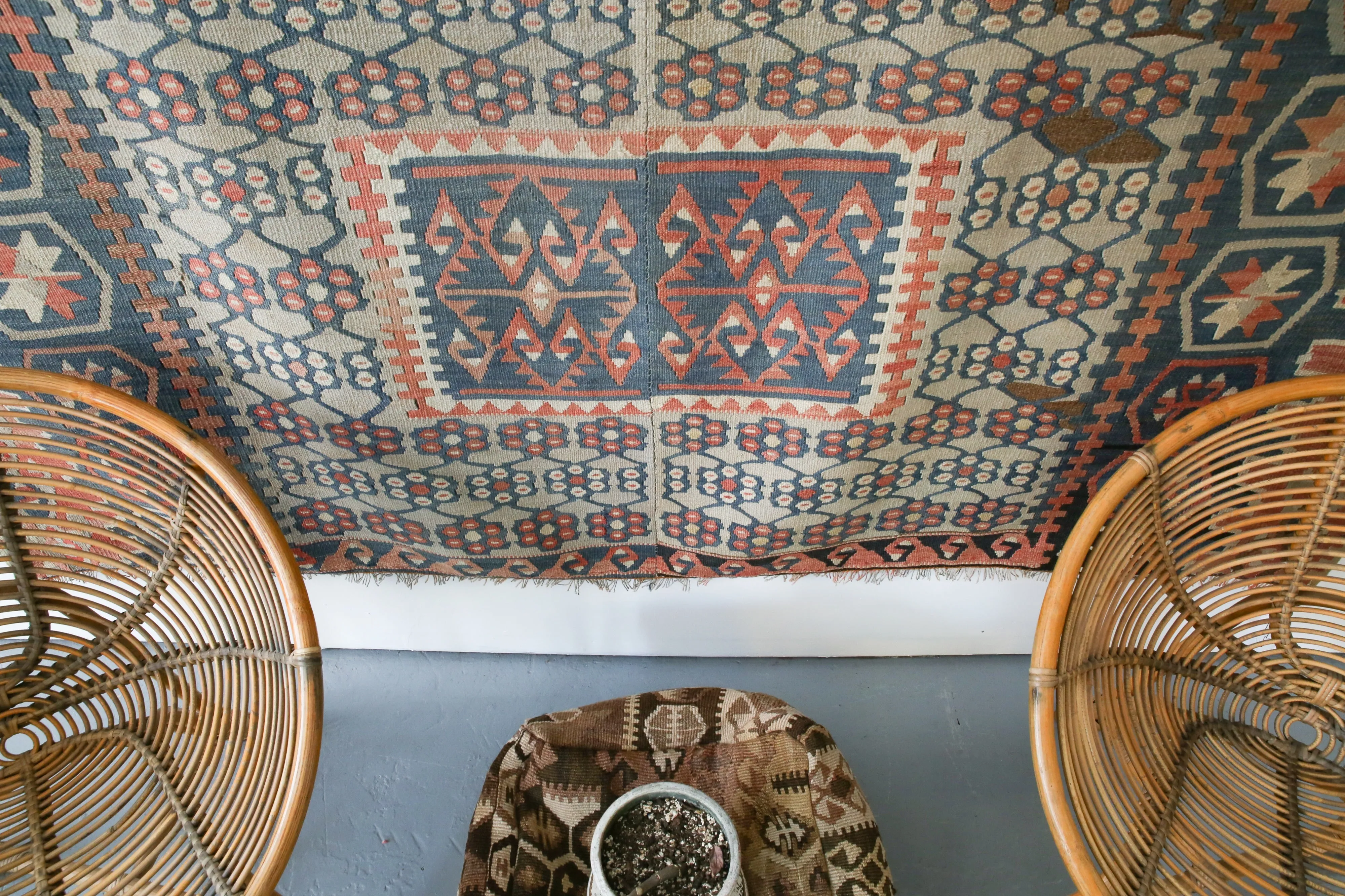 Old Kayseri Sandikli Kilim 6.3ftx9ft