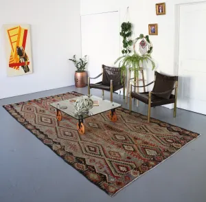 Old Turkish Oushak Esme Kilim Rug