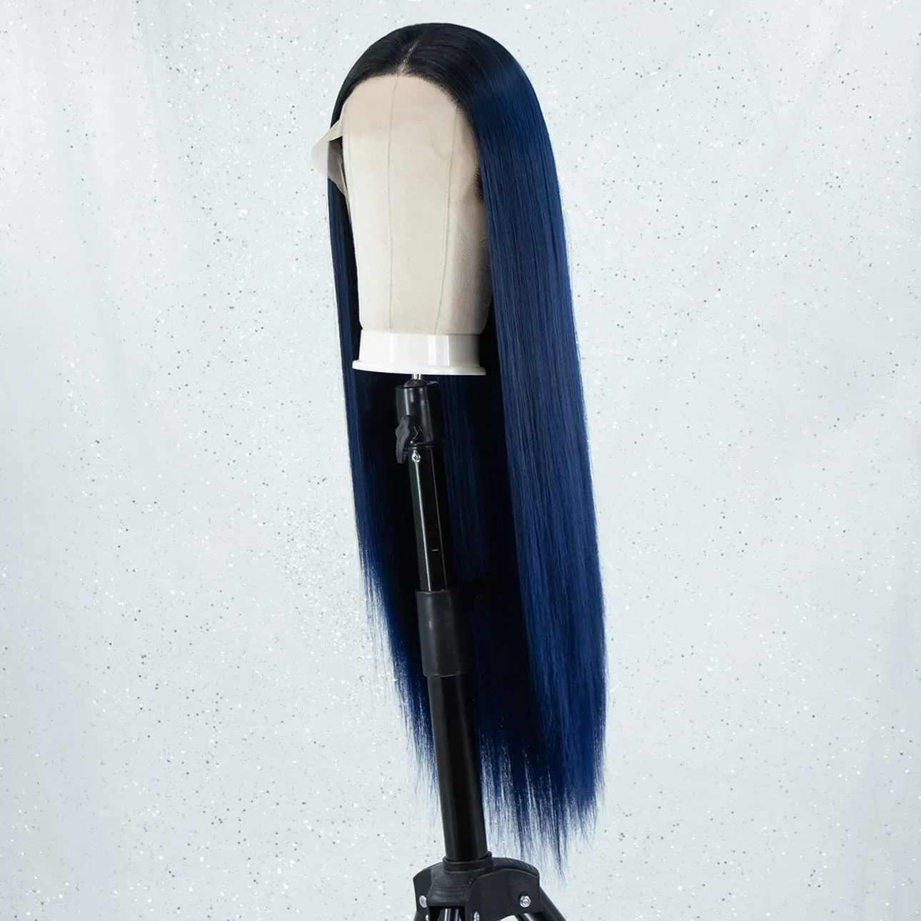 Ombre Blue Long Silky Straight Lace Front Wig