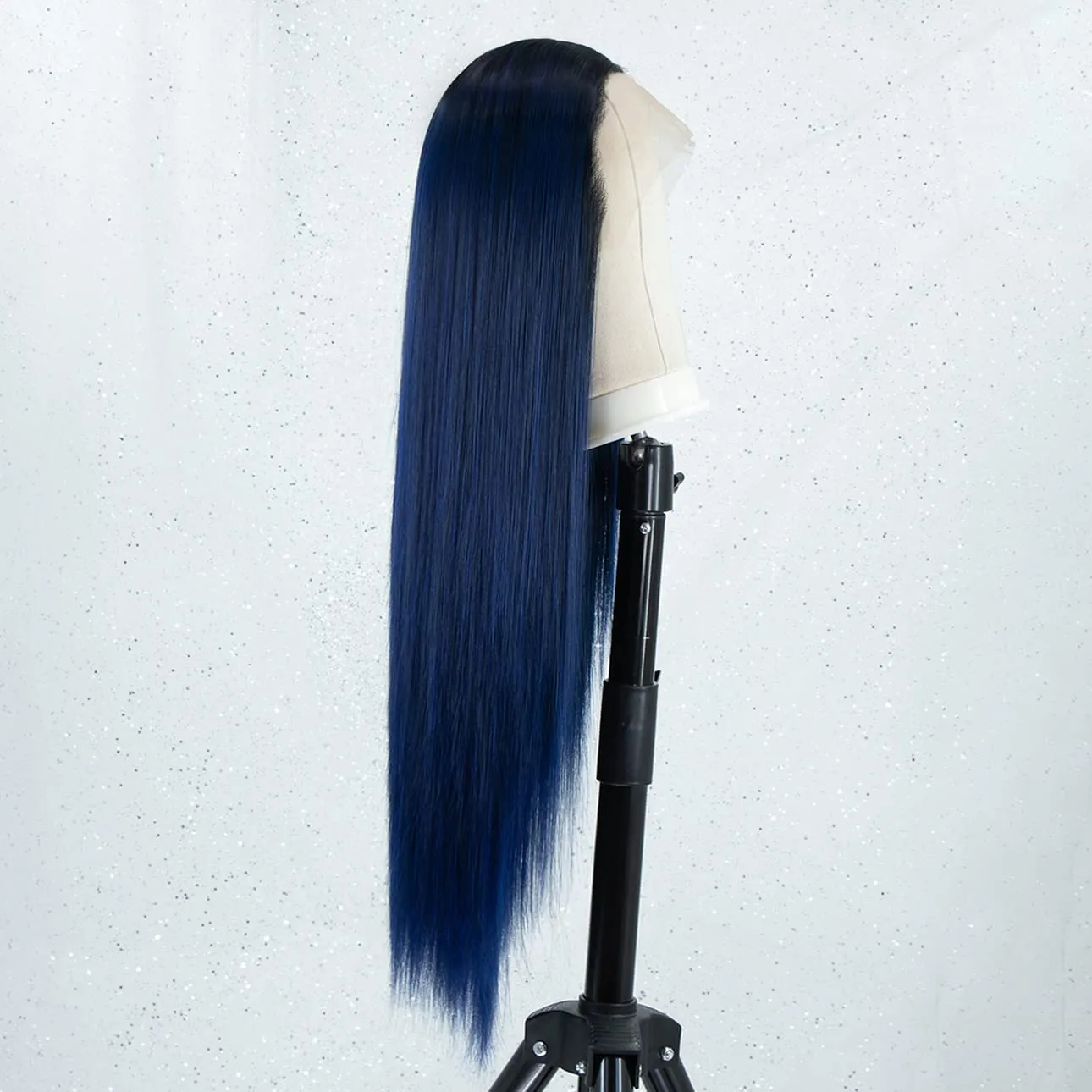 Ombre Blue Long Silky Straight Lace Front Wig