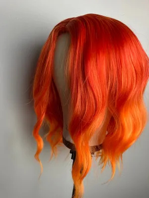 Orange Wavy Curly Full Hair Wig