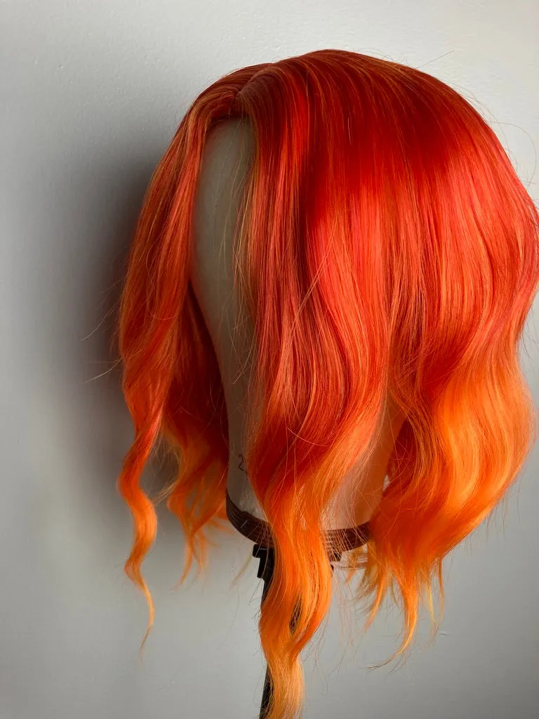 Orange Wavy Curly Full Hair Wig