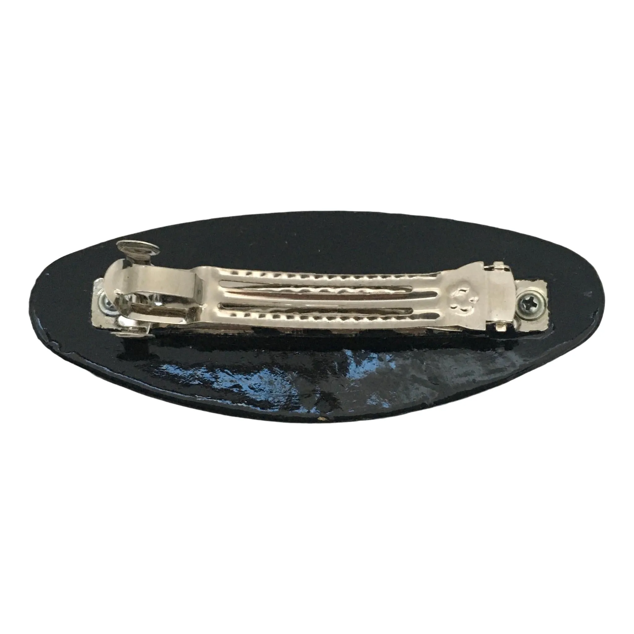 Oval Hair Barrette with Butterfly